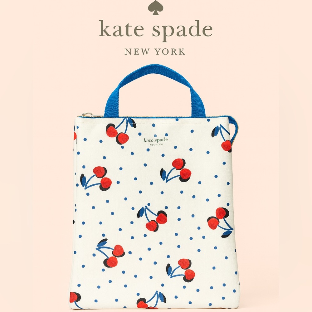 KATE SPADE Insulated Lunch Tote – White Cherry Print (NWT) | MSRP ~$50+